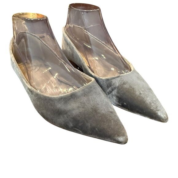 Sam Edelman Wanda Pointed Toe Flat Ballet Women Size 8 Smokey Grey Velvet - Picture 3 of 7